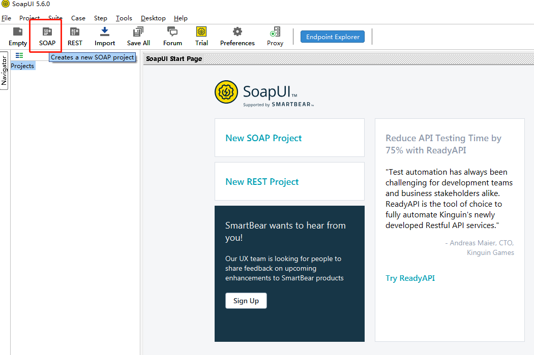 SOAP UI调用Service示例，完整流程_soapui webservice 调用 传header