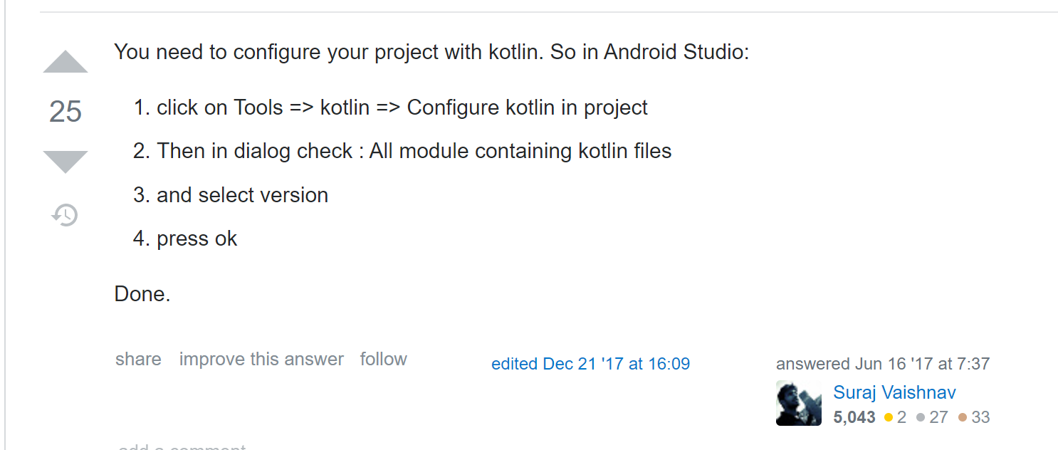 Android项目配置kotlin环境，加载kotlin包