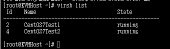 virsh查看虚拟机列表