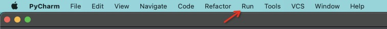 pycharm > Run 