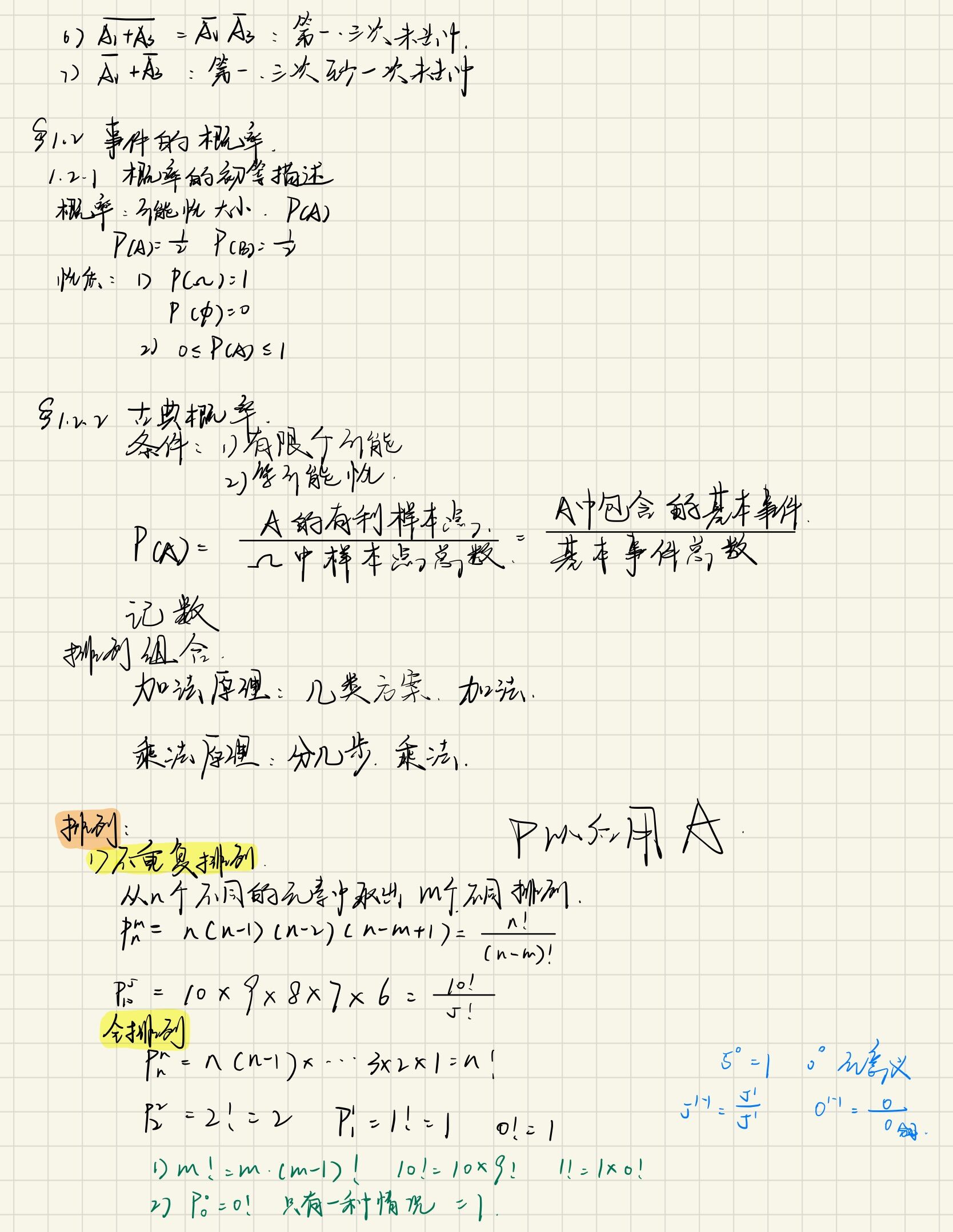 《概率论与数理统计》手写笔记