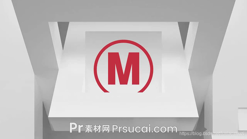 PR开场片头模板创意立体3D动态logo展示pr模板