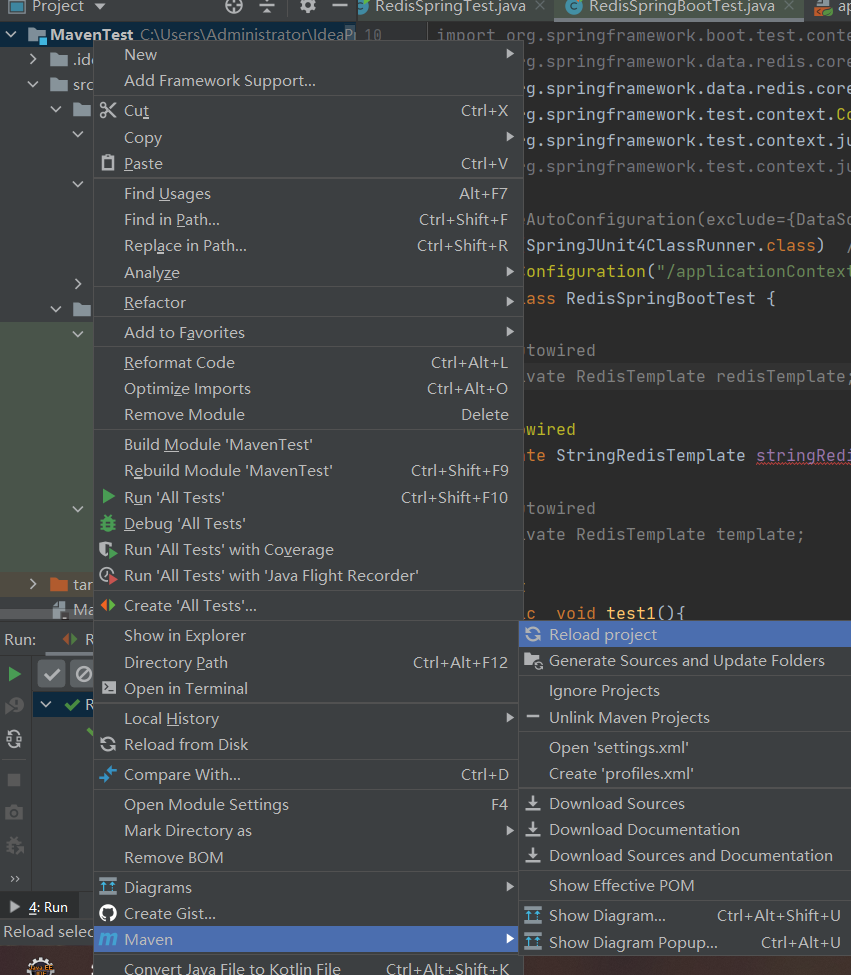 springboot使用redis时候的autowired报错问题， Failed to load ApplicationContext报错，maven的jar包无法导入idea的