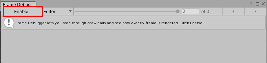 Frame Debugger window