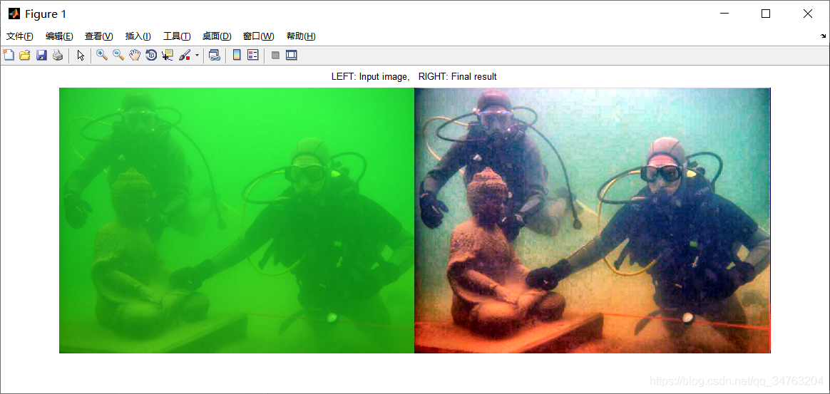 【图像增强】基于matlab DEHAZENET和HWD的水下去散射图像增强【含Matlab源码 087期】