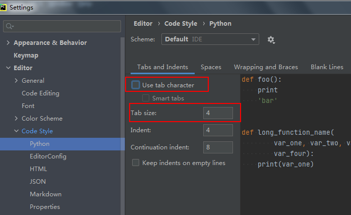 PyCharm Tab键设置成4个空格