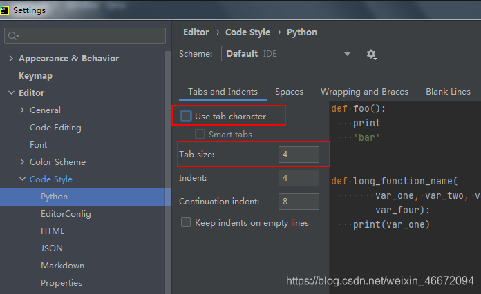 PyCharm Tab键设置成4个空格