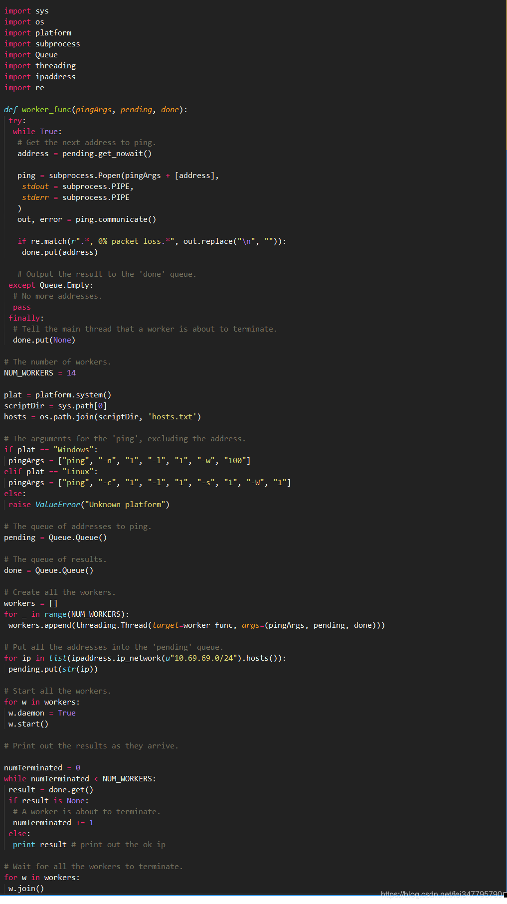 Python获取网段内ping通IP的方法_python ping ip地址-CSDN博客