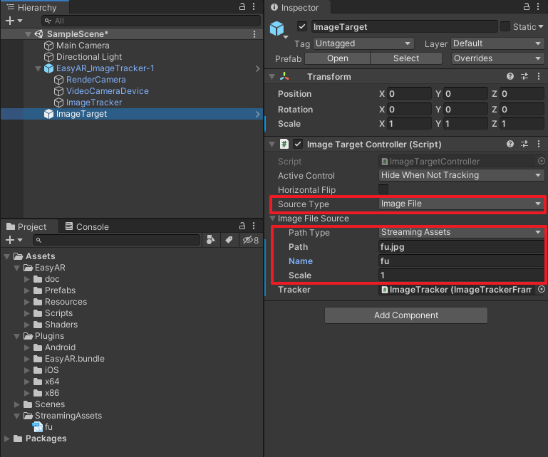教你5分钟制作出一个Unity图像追踪的AR Demo(使用EasyAR插件4.1版本,个人版,免费)_easyar cm排队中-CSDN博客