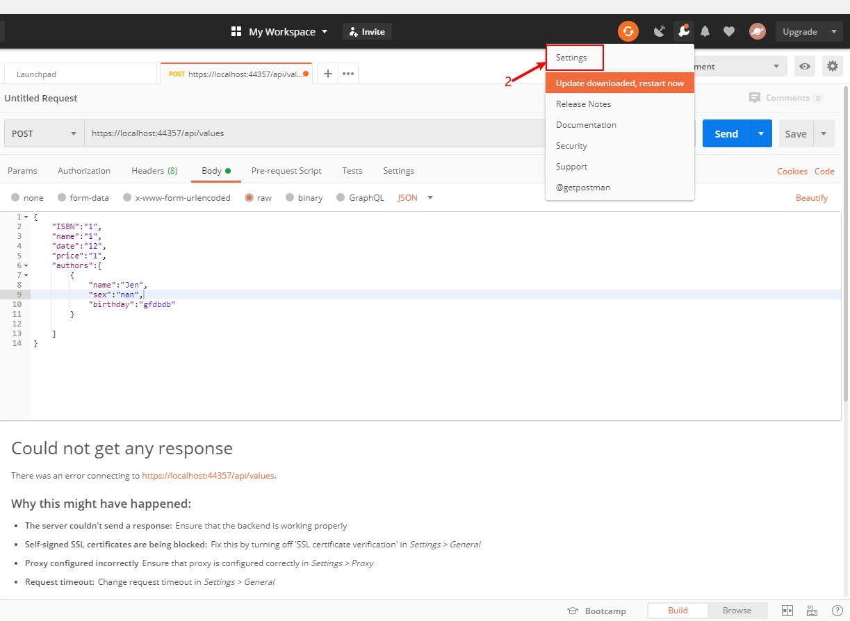 postman error Could not get any response - Programmer Sought