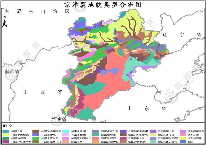 京津冀地區地貌類型空間分佈數據_河北省地貌類型圖_數據禾的博客