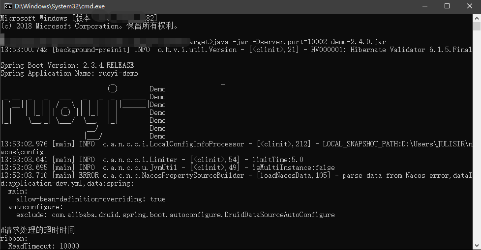 SpringCloud Alibaba parse data from Nacos error,dataIdapplication