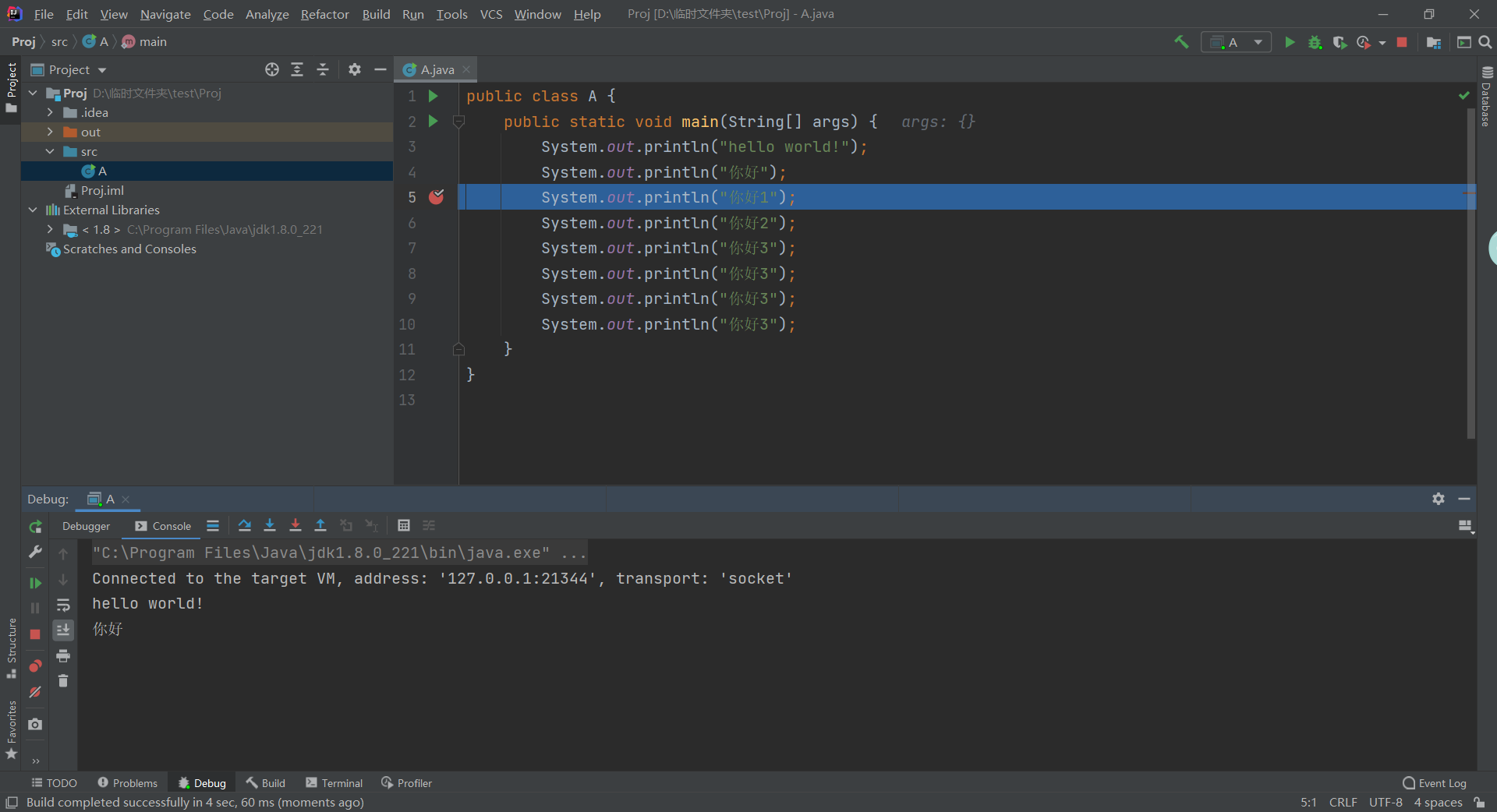 以Debug的形式启动程序