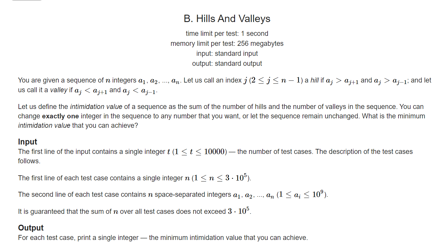 Hills And Valleys CodeForces - 1467B  思维