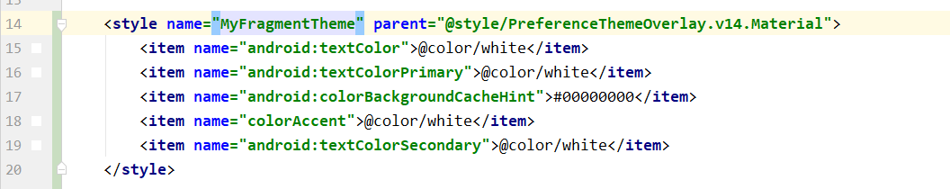 设置PreferenceFragment主题