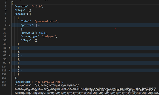 The content of the opened json file