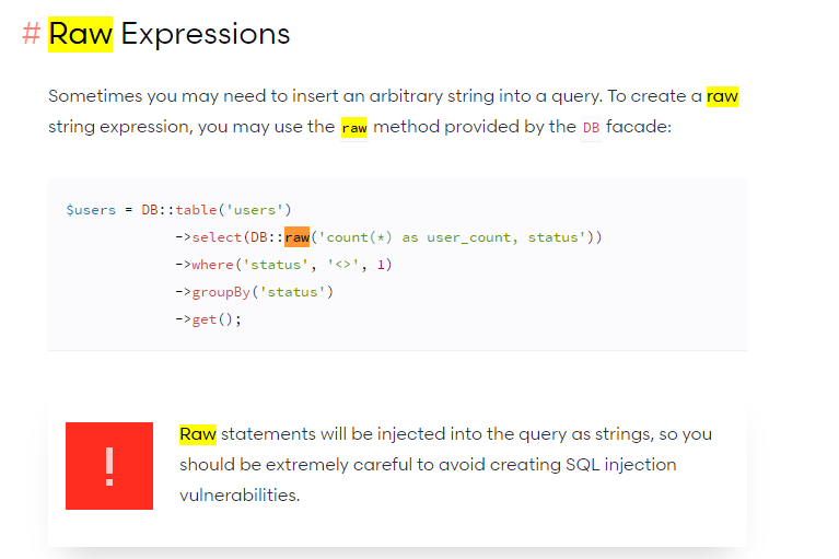 PHP ELEQUENT ORM, RAW Expressions, Native SQL GROUP BY, COUNT ...
