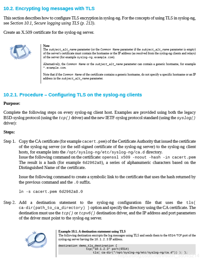 Syslog-ng TLS加密服务端配置,客户端配置。-CSDN博客