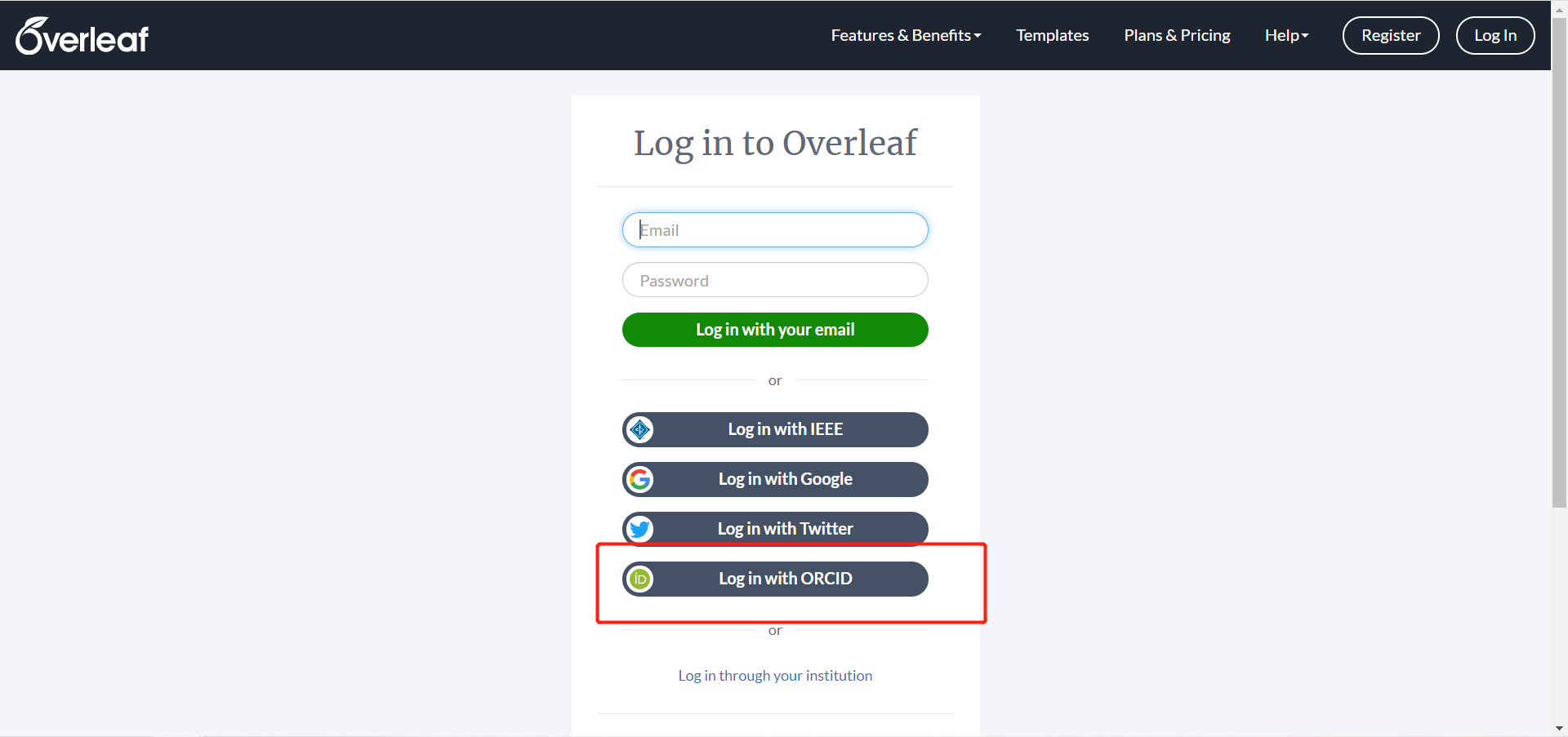 Overleaf使用ORCID进行注册和登录_overleaf官网-CSDN博客
