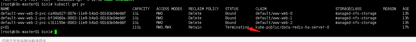k8s pv,pvc无法删除问题