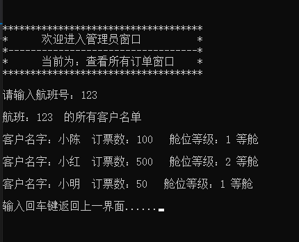 管理员菜单下查看所有订单