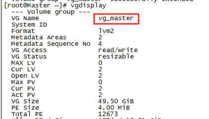 vgdisplay