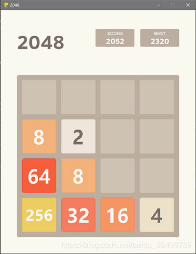 Python 2048游戏代码实现(Pygame仿真带移动动画)_2048动画实现-CSDN博客