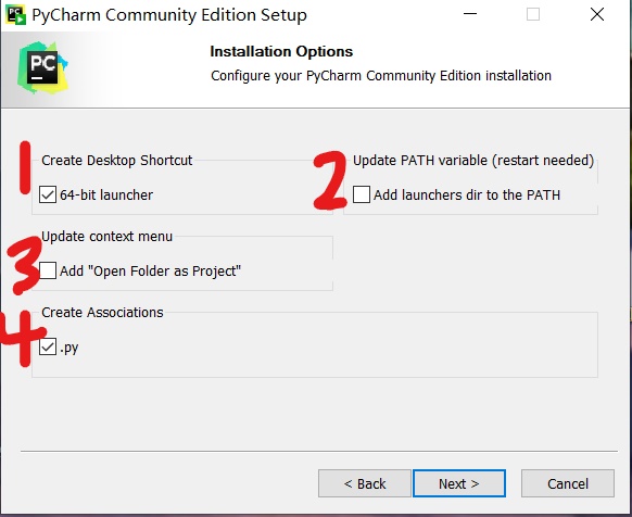 should i create associations in pycharm windows 10