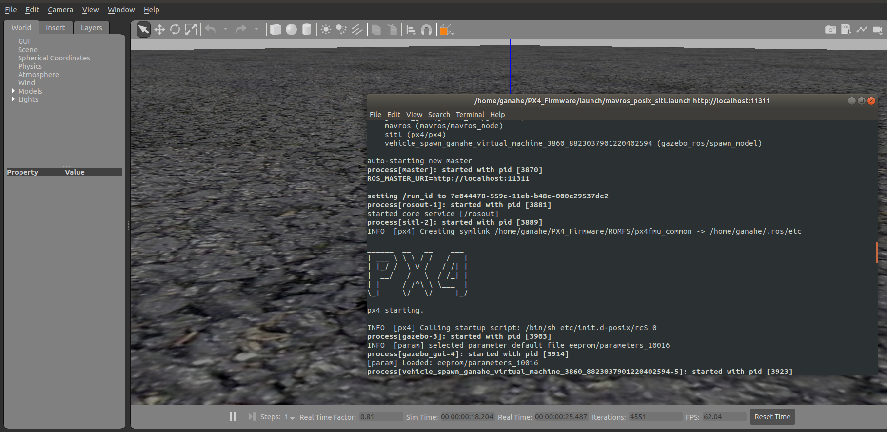 Ubuntu18.04配置搭建基于Gazebo的虚拟仿真平台(Px4)：无人机(UAV)、无人车等模拟实验平台_px4+gazebo无人机调试