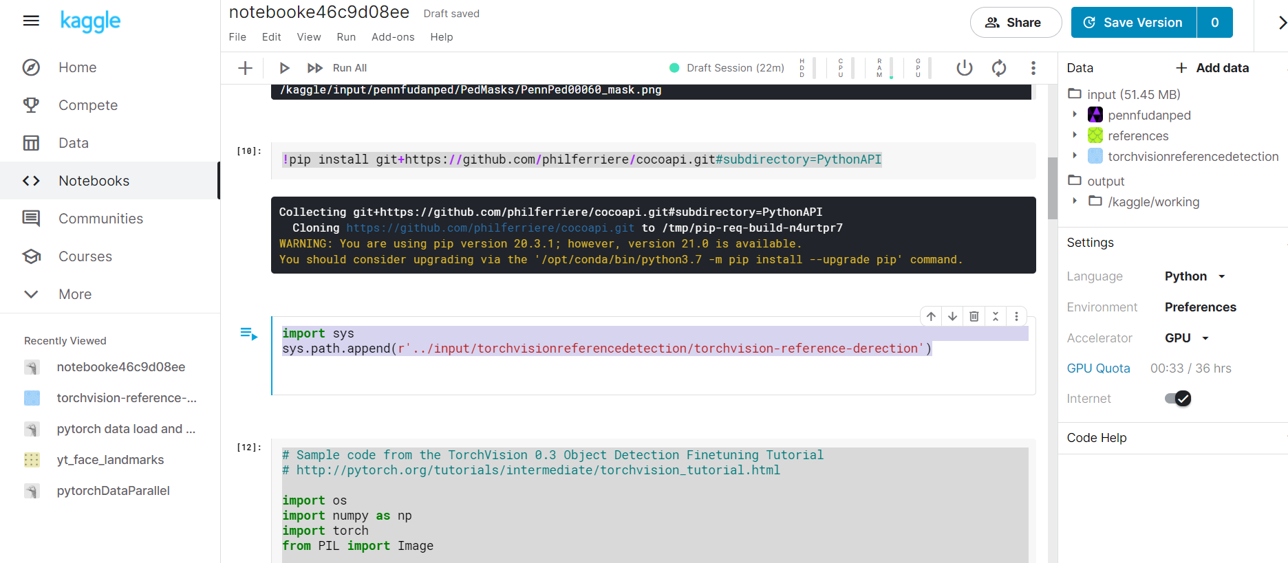 (1) Torchvision Object Detection Fine-tuning Tutorial (Kaggle Operation ...