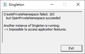 Second instance of Singleton when started while the first one is still running
