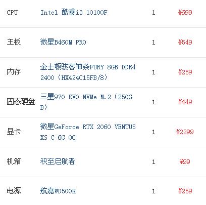 组装电脑配置推荐4000元左右 2021年4000元电脑最强组装