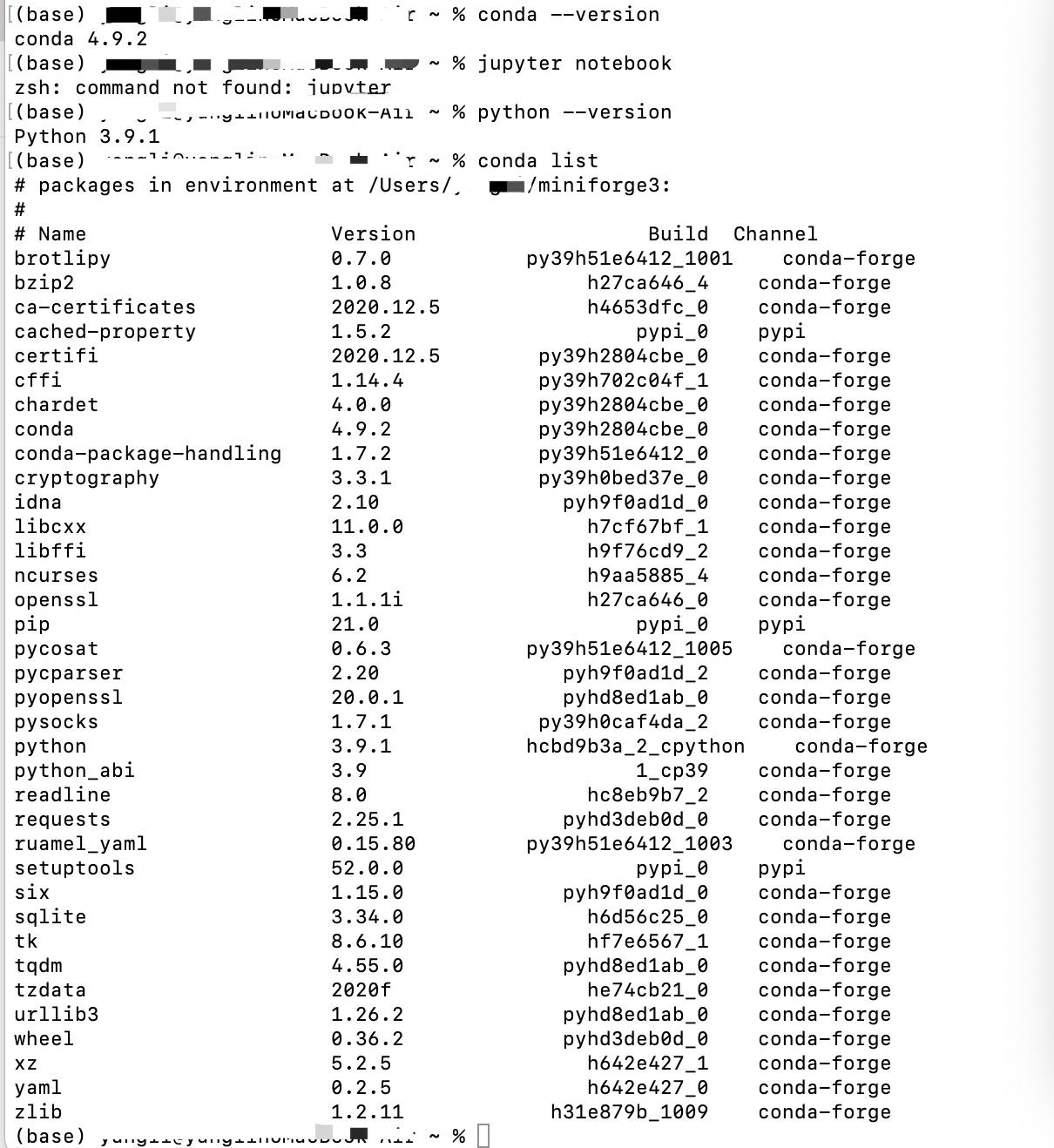 conda install jupyter notebook