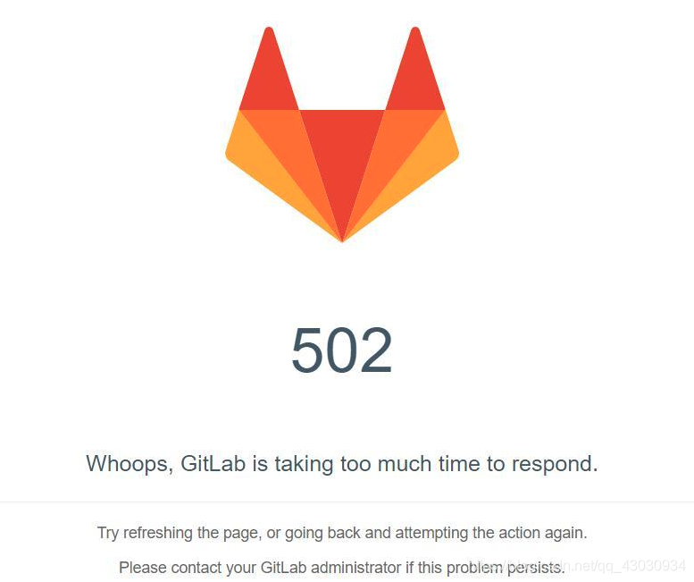 ** Error 502 del indicador de acceso de Gitlab: **