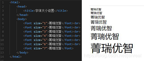 html中字体大小的设置