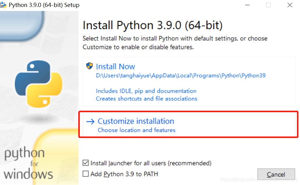 Python3.9.0 for windows(在window环境中安装python3.9.0-十分适合小白)_python 3.9.0-CSDN博客