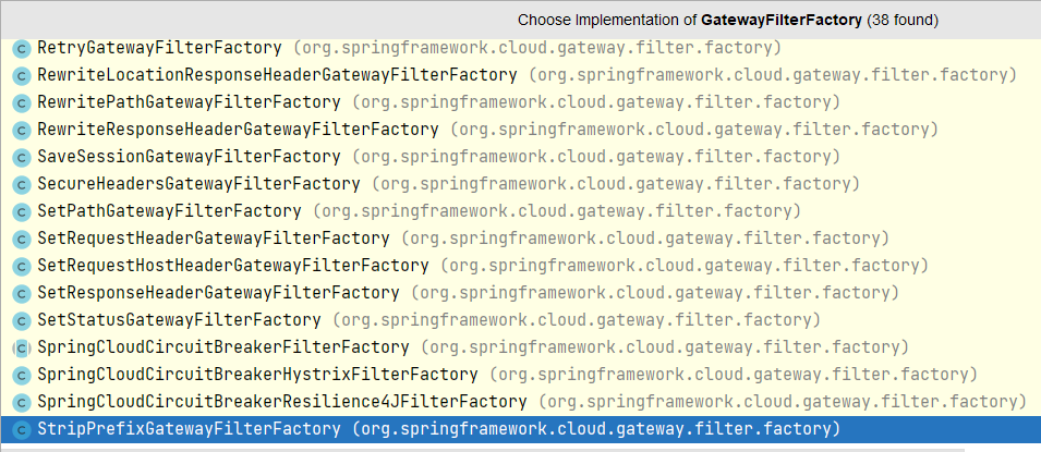 SpringCloud Gateway Gateway Filter Overview - Programmer Sought