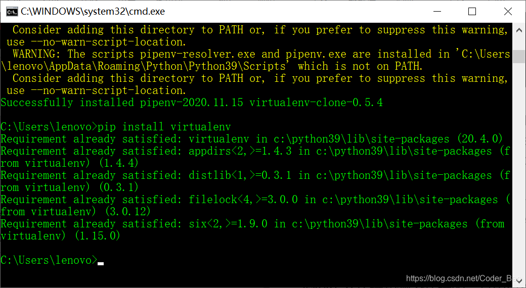 python virtualenv安装报错,已解决_warning: failed to write executable - trying ...