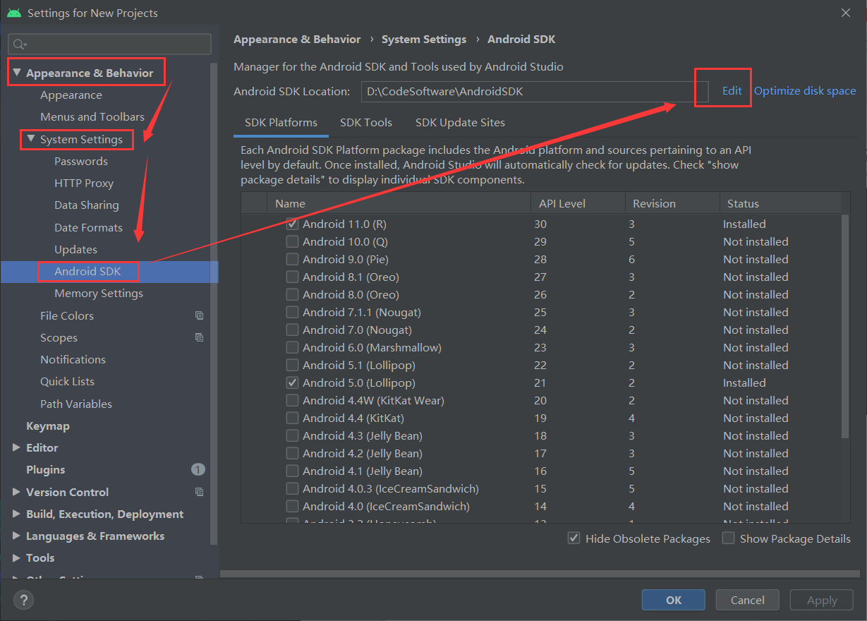 CH1.1 Android 设置Android SDK 的位置