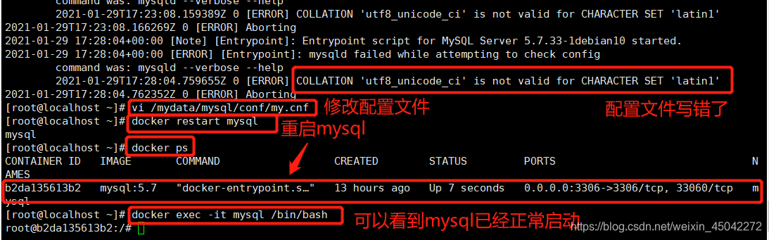 docker容器启动失败:Error response from daemon:Container {containerId} is not ...