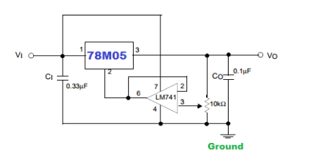 （78M05 可调节输出电压电路图）
