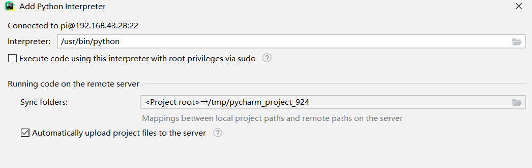 pycharm remote debugging Raspberry Pi via ssh - Programmer Sought