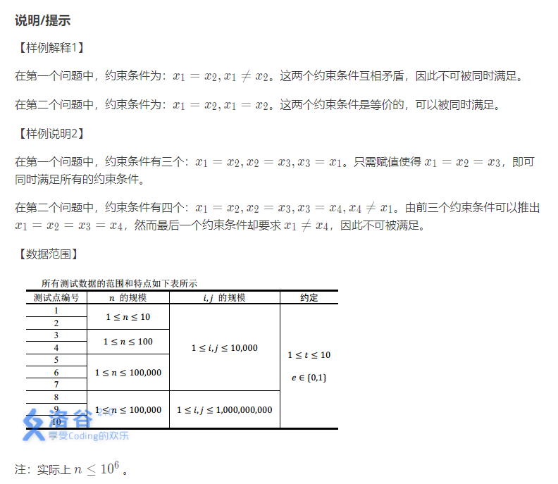 算法竞赛进阶指南---0x41  (并查集) 程序自动分析