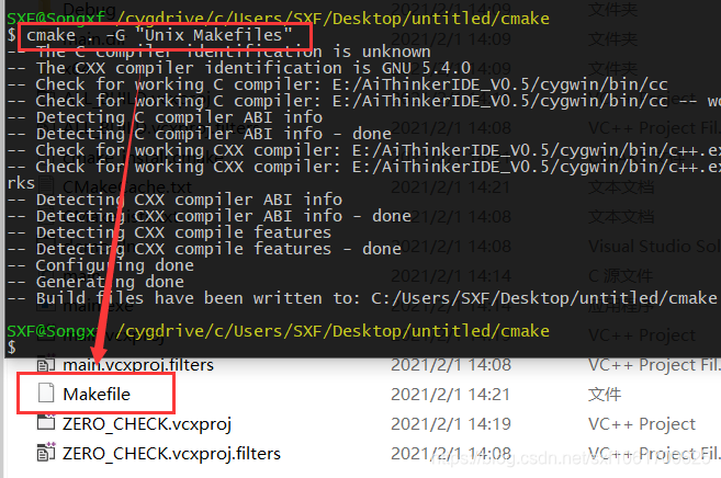 windows cmake没有生成Makefile_cmake -g