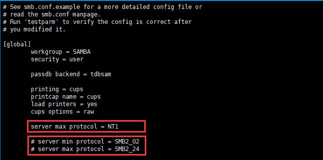 Как поменять smb1 на smb2 linux