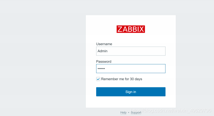 Account: Admin Password: zabbix