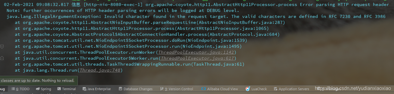 java.lang.IllegalArgumentException: Invalid character found in the ...