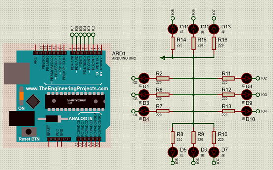 Arduino-Proteus仿真04-LED交通灯仿真