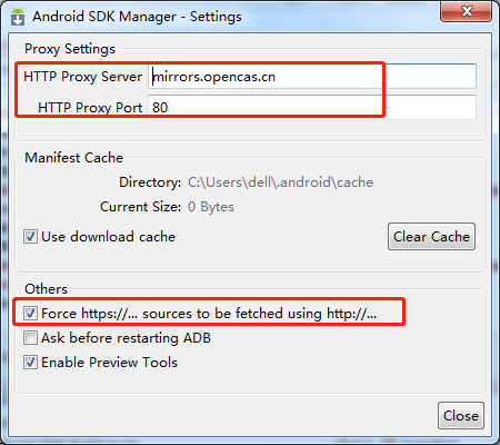 android sdk manager download finished with wrong size
