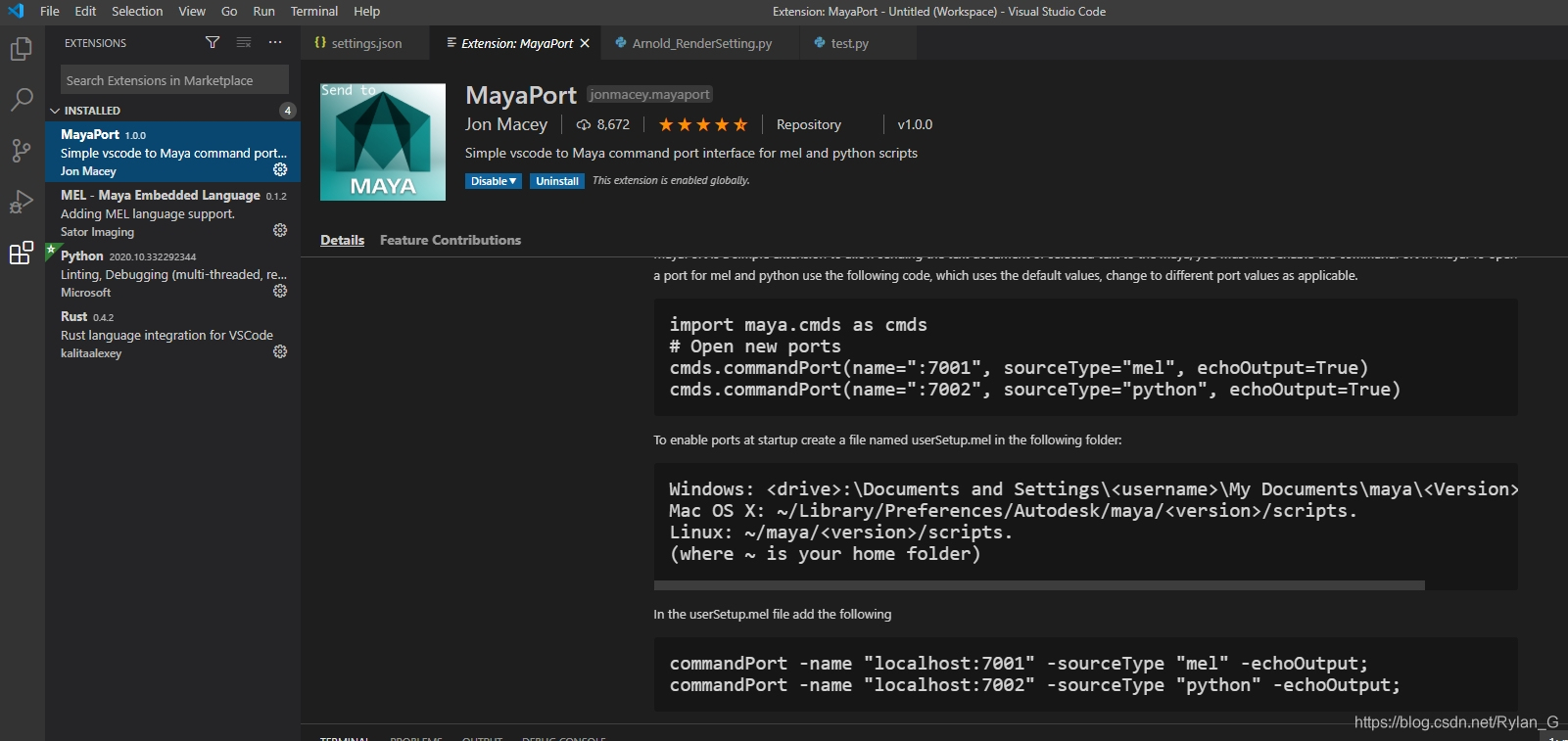 Visual Studio Code下Maya Python(Mel)环境搭建_vscode配置maya-CSDN博客